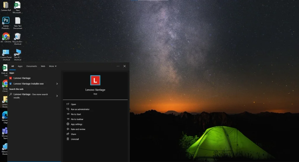 Lenovo Vantage Opening | Image Credit: NogenTech
