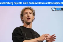 Mark Zuckerberg speaking on stage with hand gestures in a black shirt.