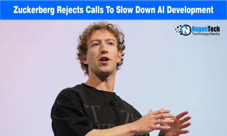 Mark Zuckerberg speaking on stage with hand gestures in a black shirt.