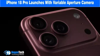 Close-up of the iPhone 18 Pro triple camera module showing the variable aperture main lens.