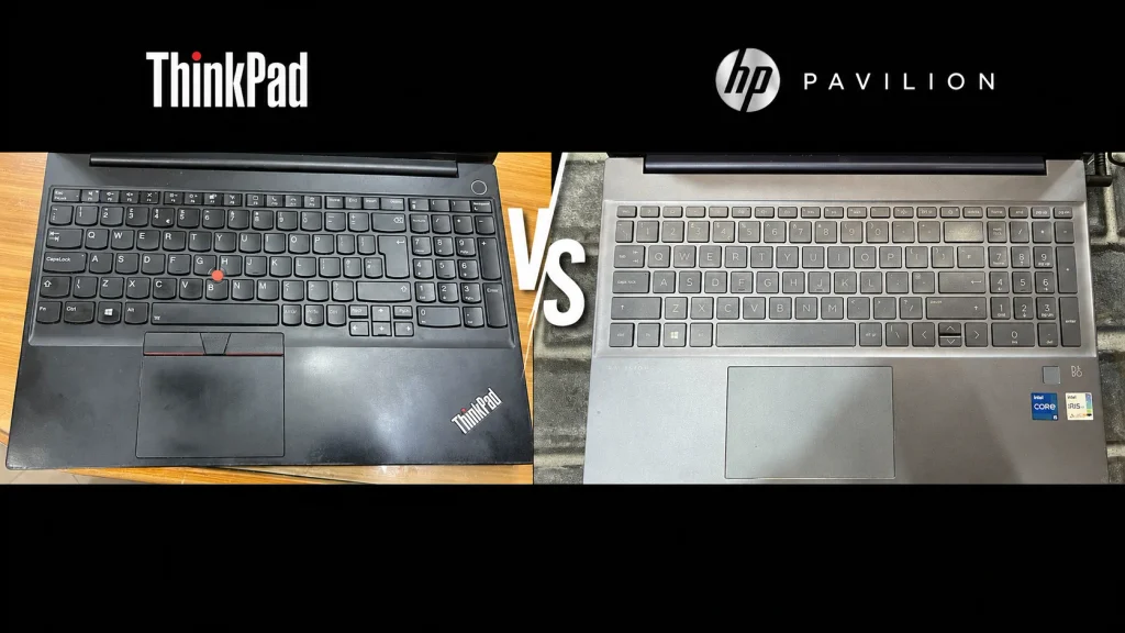 Lenovo ThinkPad E15 Gen 2 and HP Pavilion 15-eg0xxx keyboard comparison by NogenTech