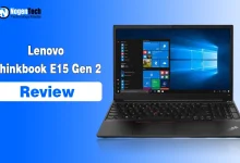 Open Lenovo ThinkBook E15 Gen 2 laptop displaying the Windows start menu.