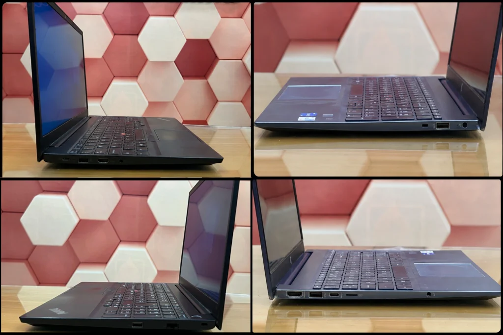 Lenovo ThinkPad E15 Gen 2 and HP Pavilion 15-eg0xxx side views showing its ports and connectivity by NogenTech