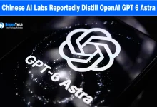 Smartphone screen displaying the OpenAI logo and GPT-6 Astra branding on a dark starry background.