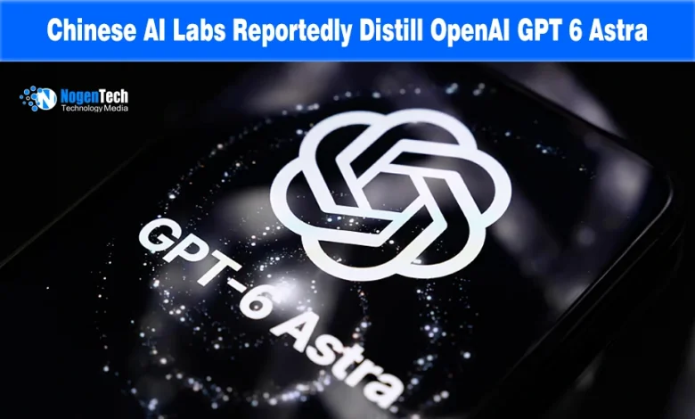 Smartphone screen displaying the OpenAI logo and GPT-6 Astra branding on a dark starry background.