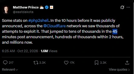 CloudFlare CEO Matthew Prince's X Post