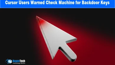 Red-illuminated mouse cursor pointer on a dark background.