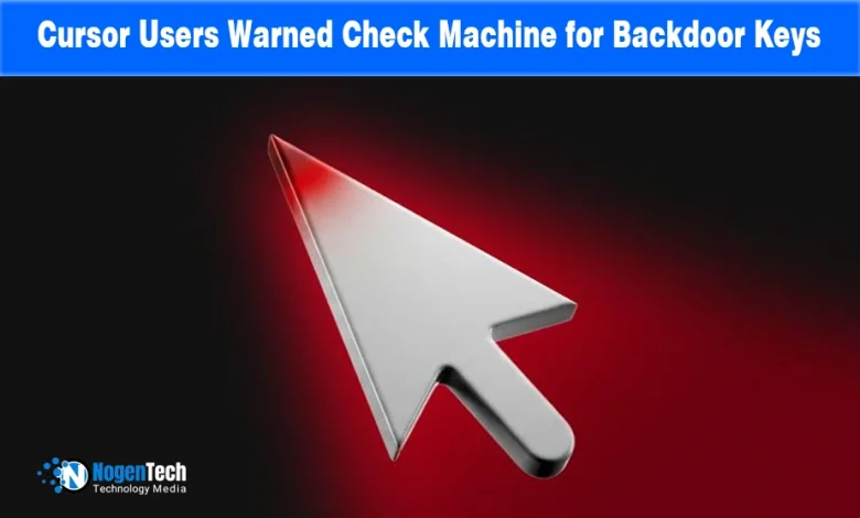Red-illuminated mouse cursor pointer on a dark background.