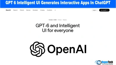 OpenAI product announcement webpage showing "GPT-6 and Intelligent UI for everyone" heading and OpenAI logo.