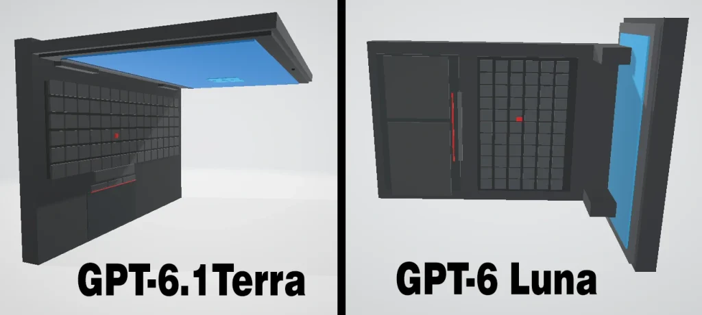 3D model generated by GPT-6.1 Terra vs GPT-6 Luna