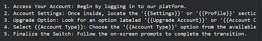 Training answers are templates. The model learns the pattern, not real company facts.